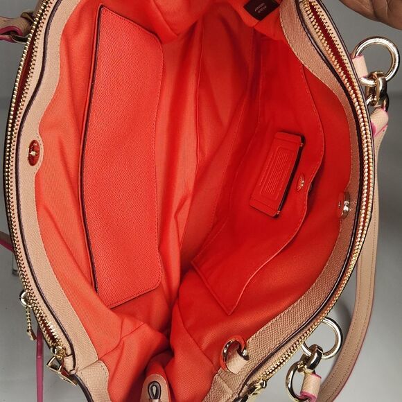 Coach CHRISTIE Carryon Crossgrain Leather Multi Color Edgepaint Shoulder Bag - Picture 6 of 8